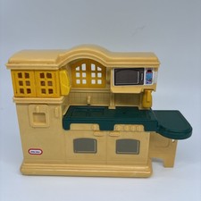 Little Tikes Dollhouse Furniture Kitchen Microwave Oven Counter Sink Vintage