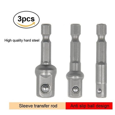 1/4'' 3/8'' 1/2'' Socket Adapter Drill BIts Set Hex Shank Impact Driver Tools - NEW