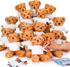 60PC DIY Stuffed Animal Kit, Make Your Own Plush Bear, White Craft Toy Kit