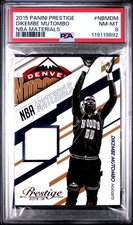 2015-16 Panini Prestige Basketball Dikembe Mutombo #NBM-DM NBA Materials PSA 8
