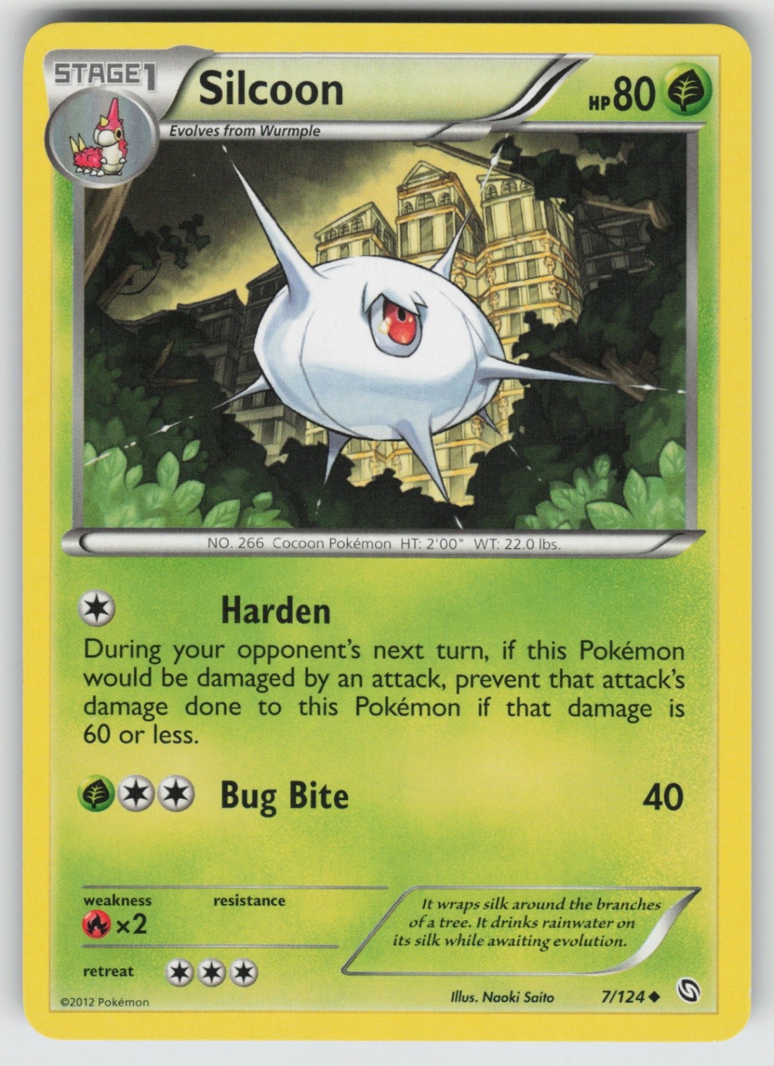 Silcoon Uncommon Dragons Exalted 7/124 Pokemon