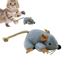 Plush Cat Toy Mouse Realistic Moving Tail Built-In Sound Game Mouse Cat Toy