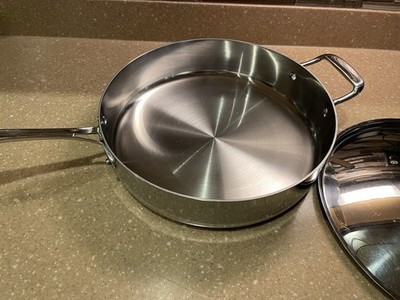 Tramontina Tri-Ply Clad 12  Stainless Steel Skillet With Lid