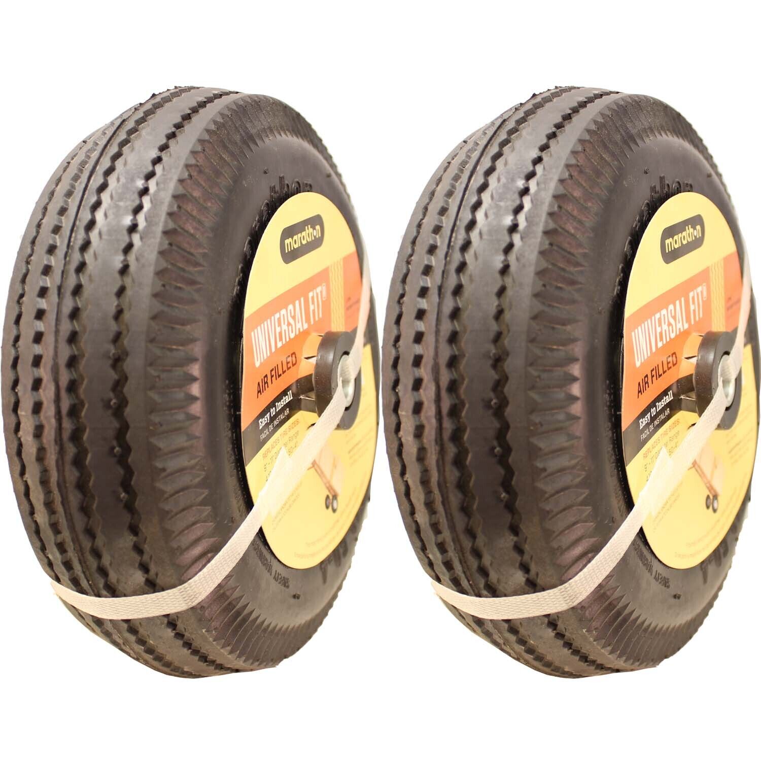 Marathon 20210 Pneumatic Air Universal Fit Utility Tire 4.10/3.50-4 Pack of 2