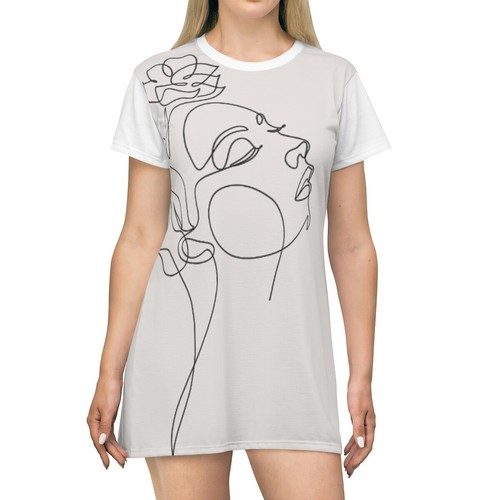 All Over Print T-Shirt Dress - Picture 4 of 5