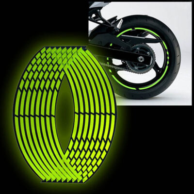 32Pcs 18'' Luminous Strips Motorcycle Parts Wheel Rim Sticker Decals Accessories