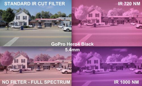 Capuchon filtre en verre bloquant infrarouge 720 nm pour IR MOD Gopro Hero5 Hero6 Hero7 - Photo 1/3