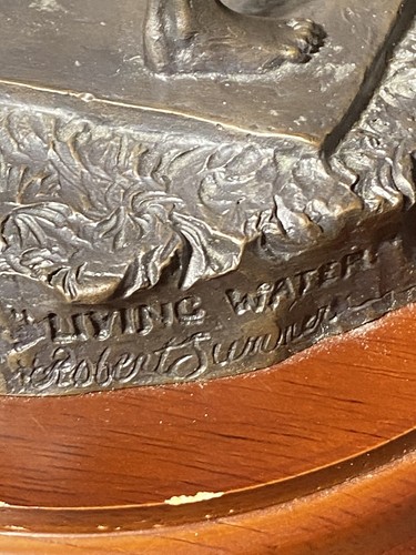 Living Water Bronze Sculpture Signed by Robert Summers Life Outreach Intl 7.50" - Picture 9 of 14
