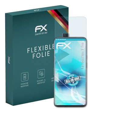 atFoliX 3x Folie für OnePlus 7 Pro Schutzfolie klar&flexibel Displayschutzfolie