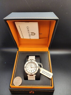 Giorgio Milano White Watch Silver Ceramic Water Resistant 5ATM