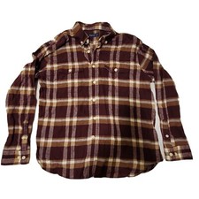 Nautica Mens Classic-Fit Multicolor Plaid Long-Sleeve Flannel Shirt XL No Tag