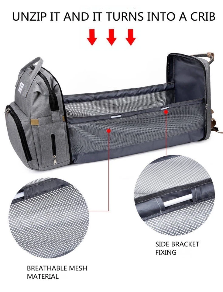 Wickeltasche Rucksack Wickelunterlage Mobiles Wickeln Tasche ausziehbar faltbar - Bild 3 von 4