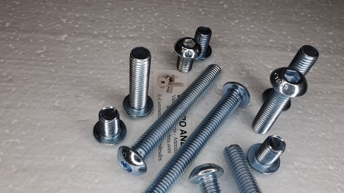 10 VITI BRUGOLA TESTA BOMBATA CON FLANGIA NERE ISO - Foto 7