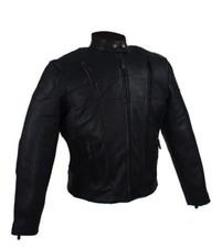 Ladies Black Perfect Fit Motorcycle Biker Leather Gun Pockets & Air Vent Jacket