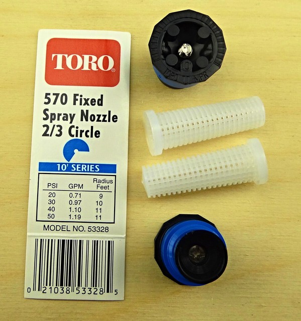 2pc Toro 570 fixed sprinkler head spray nozzle 2/3 circle 10' model 53