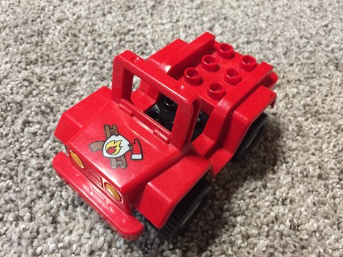 1 lego duplo fire truck worker fireman firewomen figure mini car pick - Picture 20 of 39