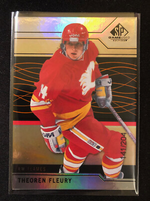 2018-19 SP Game Used Orange Rainbow #95 Theoren Fleury - Calgary Flames /204