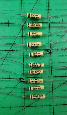 Capacitor Axial Film WMF1D68K Cornell .0068uf 6800pF 100v 10pcs 50pcs or 100pcs