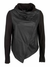 Muubaa Maldini Draped Leather Cardigan Jacket - Orig $338 Uk 12 / Us 8
