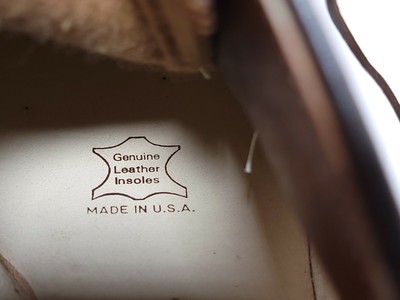 Alden 587 Long Wing Blucher is built on the Modified last. The model has a brown Pebble Grain leather upper with a single leather outsole.