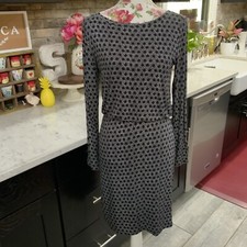 Loft Outlet Woman XS Dress Black White Long Sleeve Elastic Waist New With Tags
