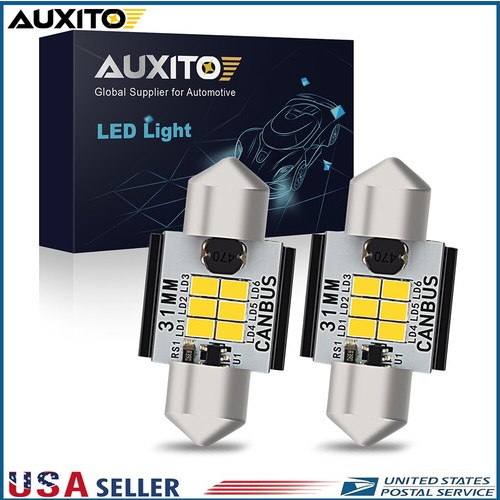 2x 31MM LED Interior Bulbs for Car Truck Map Dome Light White 3020 6-SMD DE3175