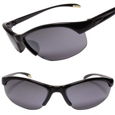 Motorcycle Riding Biker Lightweight Semi Rimless Black Wrap Sport Sunglasses