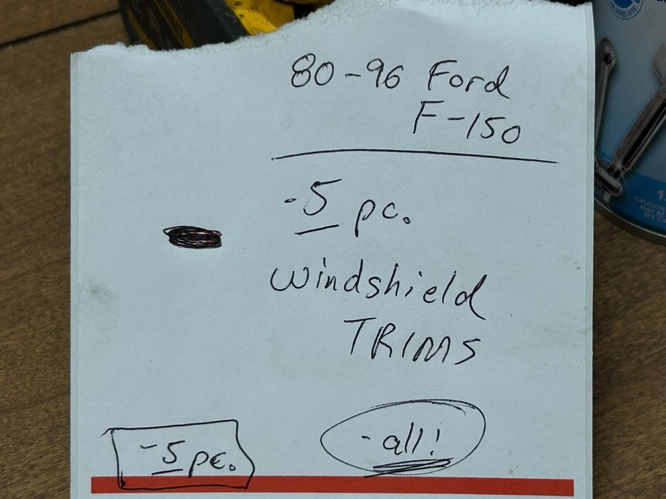 Ford F150 Bronco 80-96 OEM cromo 5 piezas moldura de parabrisas envolvente moldura de ventana Foto 2 de 4