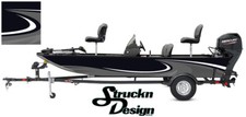 Gray Black Swirl Decal Design Wrap Abstract Fishing Bass Boat Vinyl Kit Graphic