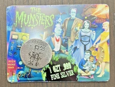 The Munsters 60th Anniversary 1 Oz .999 Poured Silver Round LIMITED EDITION