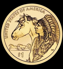 2012 Sacagawea Trade Routes Native American Dollar BU Uncirculated $1 Coin Gold