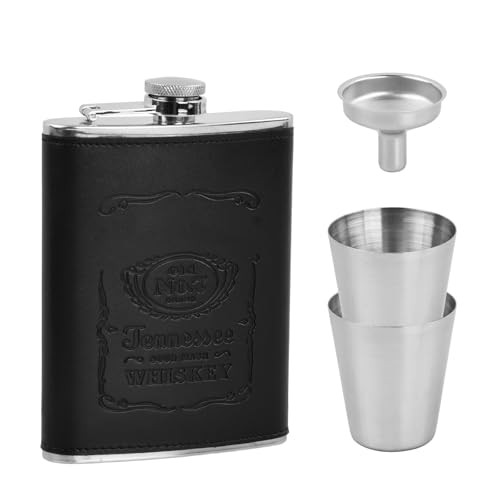Flasque de poche en acier inoxydable, coffret cadeau pour homme