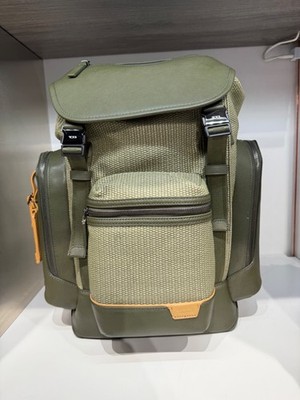 NEW Tumi Harrison 17.0  SMALL GRIFFEN Flap Backpack - Olive Grove / Juniper