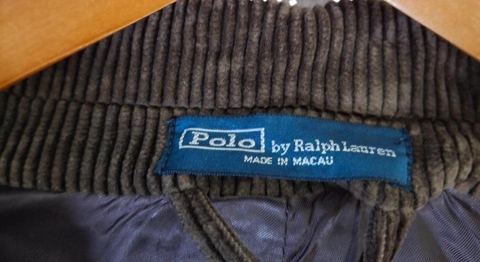 Polo Ralph Lauren Blazer Mens XL Brown Corduroy 3 Button Patch Pocket Sport Coat - Image 4 of 4