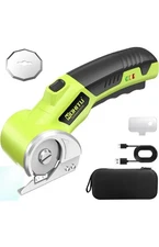 Rechargeable Cordless Electric Scissors 4V, Green Rotary Cutter for Cardboard 