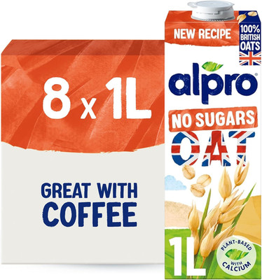 Alpro Hafer ohne Zucker pflanzlicher Long Life Drink - 100% bisitischer Hafer - ungesüßt