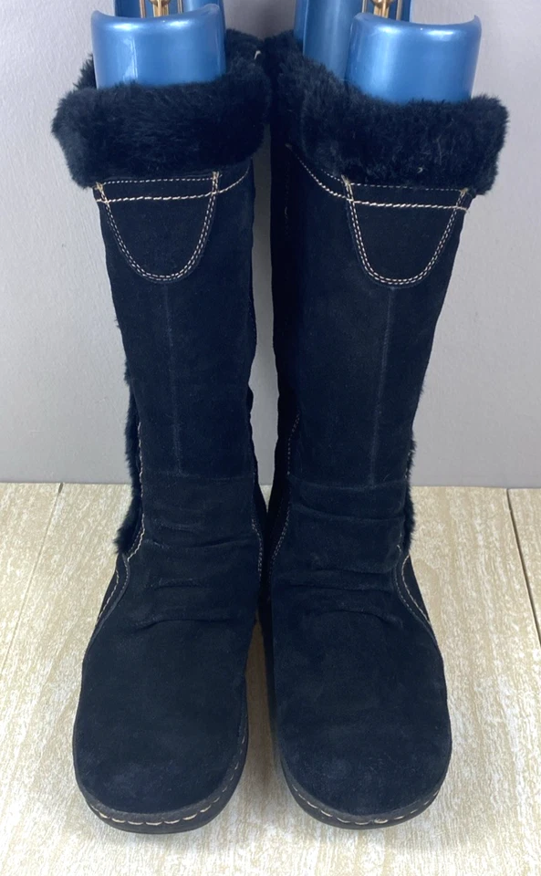 Botas de neve Baretraps camurça preta forrada de pele sintética inverno tamanho 9M sistema Stay Dry - Imagem 4 de 4