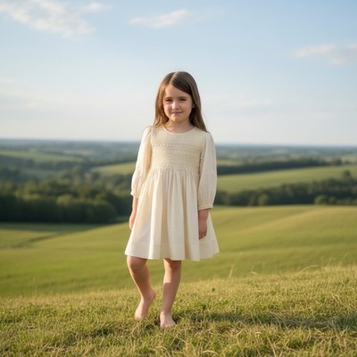 Edgehill Collection Girls Yellow Cotton Linen Smocked Dress 5 Spring Easter $78