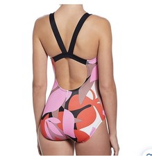 Nike One Piece Competitive Swimwear Swimsuit L Pink Red Floral