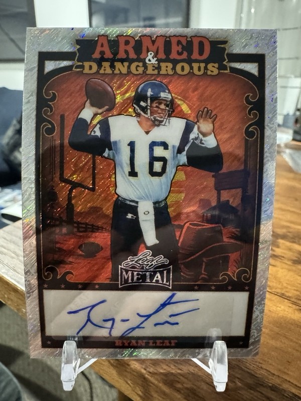 2026 Leaf Metal Football Ryan Leaf #1/1 - Armed & Dangerous Auto