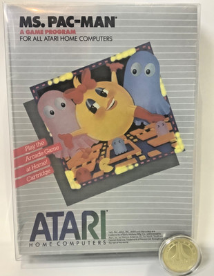 Vintage ATARI 400 800 XL XE Ms Pac Man Video Game Cartridge SEALED