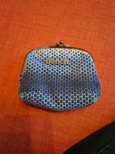 Bench Polka Dot Coin Purse Blue Kiss Lock Clasp Small Change Wallet