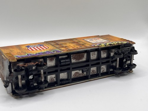Hand Painted Graffiti Art on Ho Scale Model Train Boxcar, Union Pacific Railroad - Picture 6 of 7
