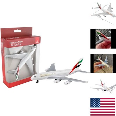 Realistic Emirates A380 Die-Cast Airplane Model with Authentic Markings for Kids