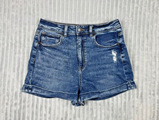 American Eagle Highest Rise Mom Short Women's 6 Medium Wash 2" Preppy Stretch