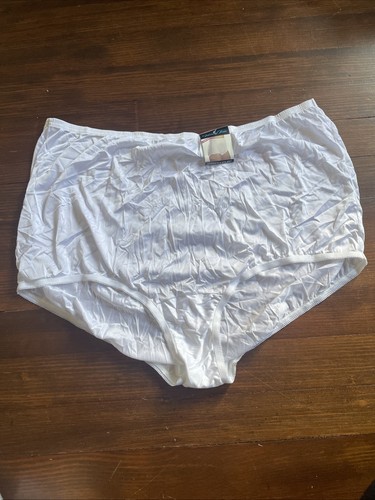 Slip Vanity Fair Ravissant 100% nylon taglio intero sartoriale bianco taglie forti 10/3XL - Foto 2 di 5