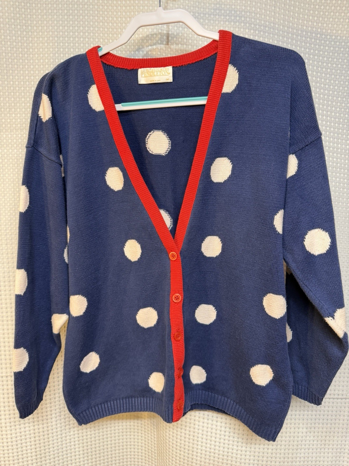 Vintage Polka Dot Pendleton Button Up Sweater.  M - image 1