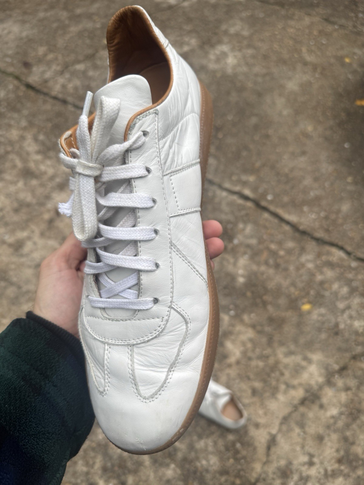 Beckett Simonon Morgan GAT Trainers Size 11 White Leather Gum Soles