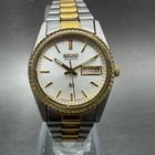 Seiko Watch Women 24mm White Dial Two Tone Daydate Round 3E23-0A69 New Batt M78