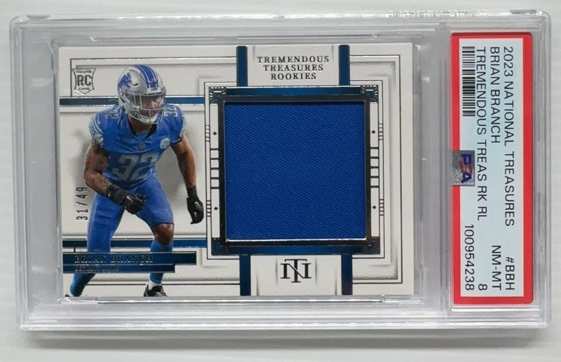 Brian Branch Panini National Treasures Tremendous Treasures Rookies Relics #BBH Base